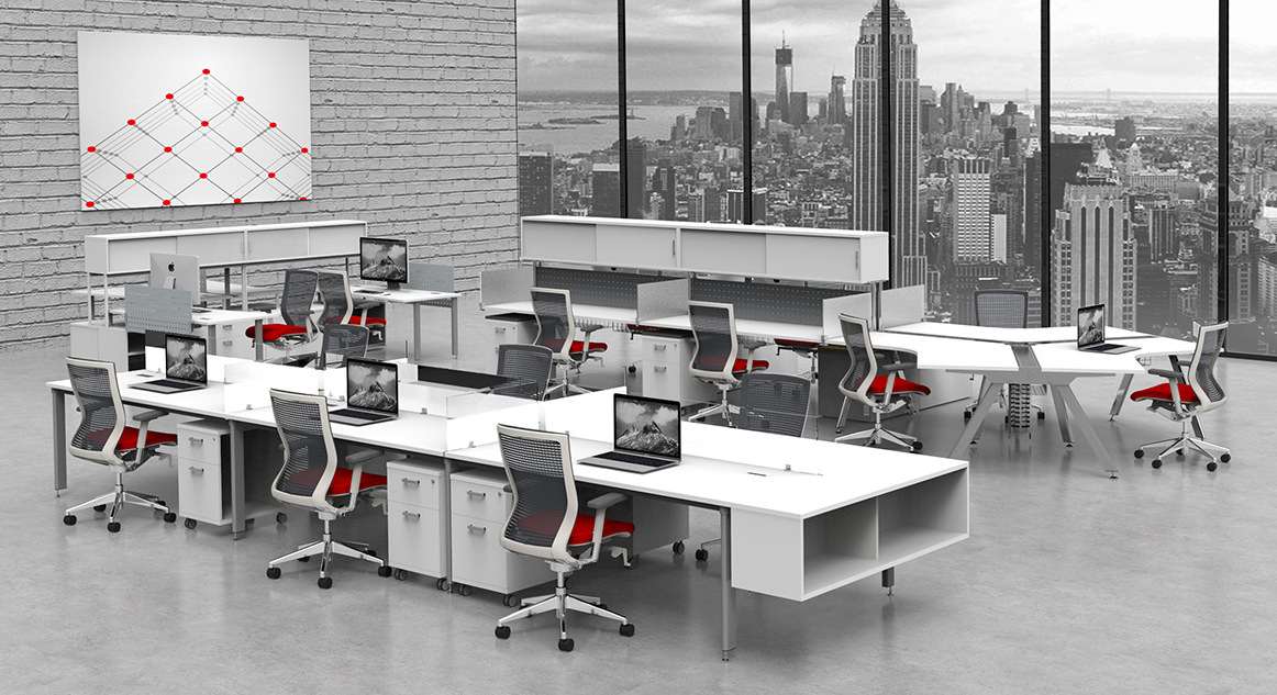 Image shows idesk idesk with Oroblanco with ergonomic chairs.