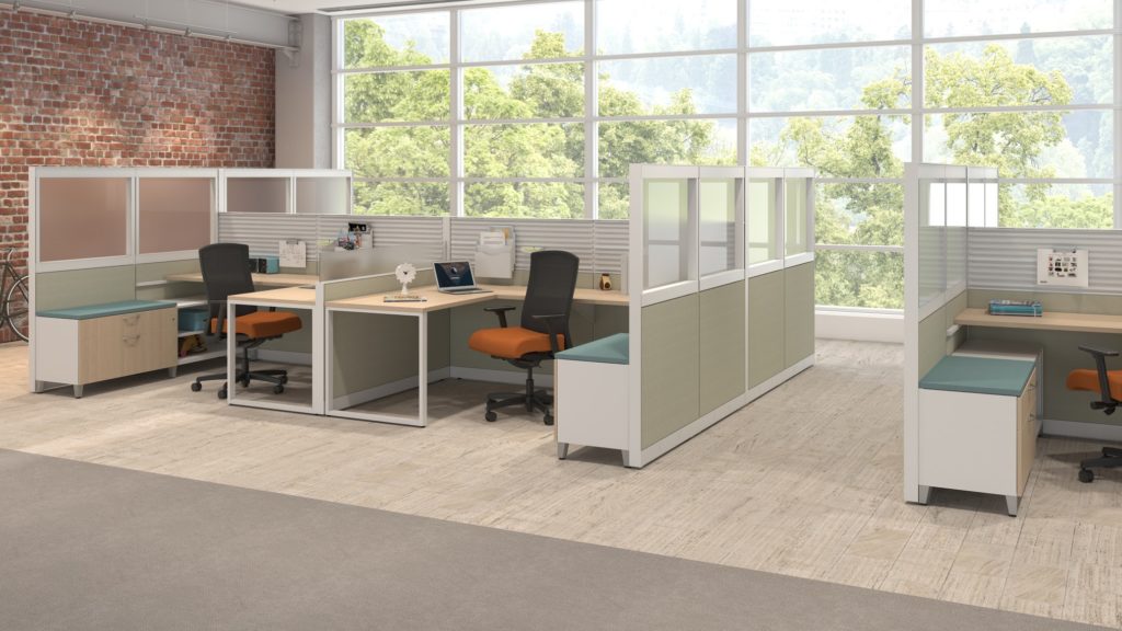 Image is of MAXON_Emerge that is a closed workspace and can be configured to the office space.